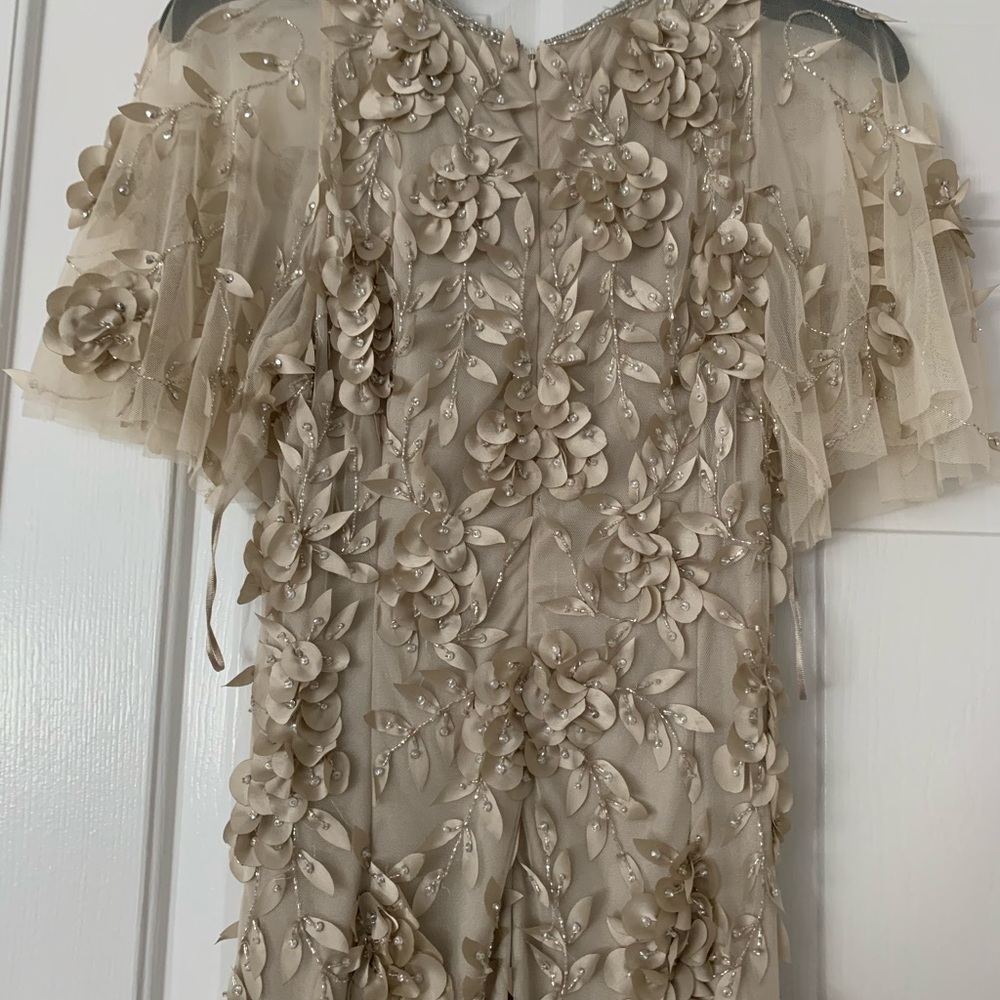 🌸NWT Champagne Gold Beaded Theia Gown - Picture 2 of 12